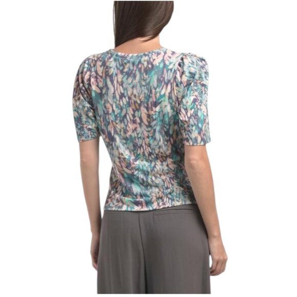 DEMOCRACY Short Sleeve Woven Top - Picture 2 of 4